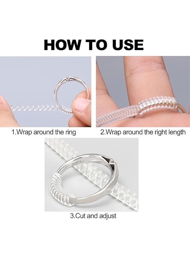 مجموعة من 4 قطع من حلقات تصغير الأصابع، مثبتات حلقات سيليكون، 4 مقاسات لتعديل مقاس الحلقة، حلقات زنبركية غير مرئية لتعديل مقاس الحلقة، لتعديل مقاس الحلقة الفضفاضة - Image 3